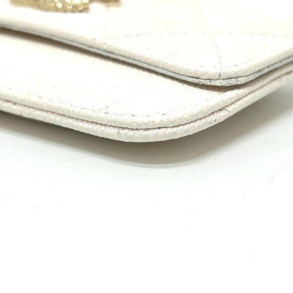 CHANEL Matelasse CC Mark Fragment Case Card Case Compact Long Wallet Unused - Picture 7 of 13
